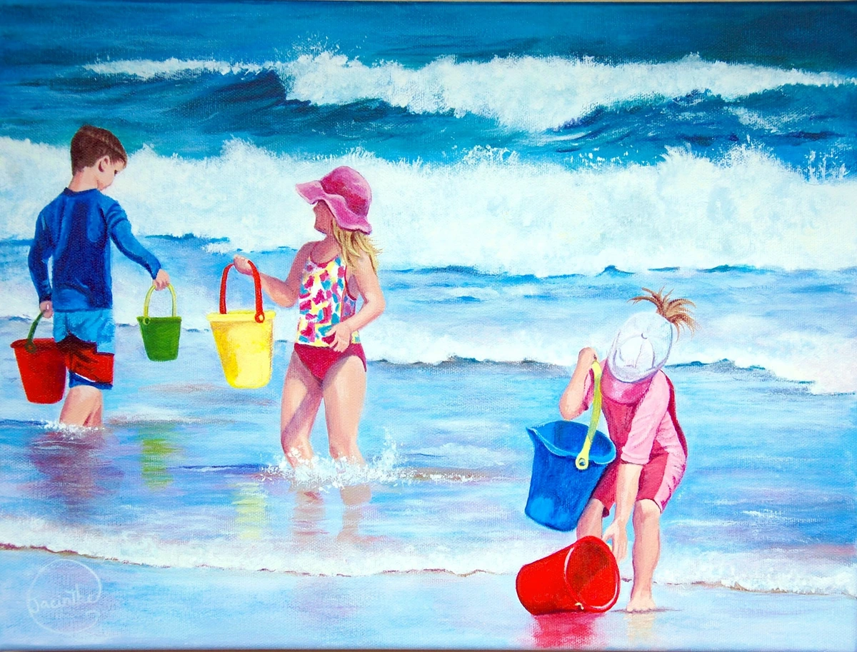 Enfants plage — Jacinthe Grenon Enfants plage